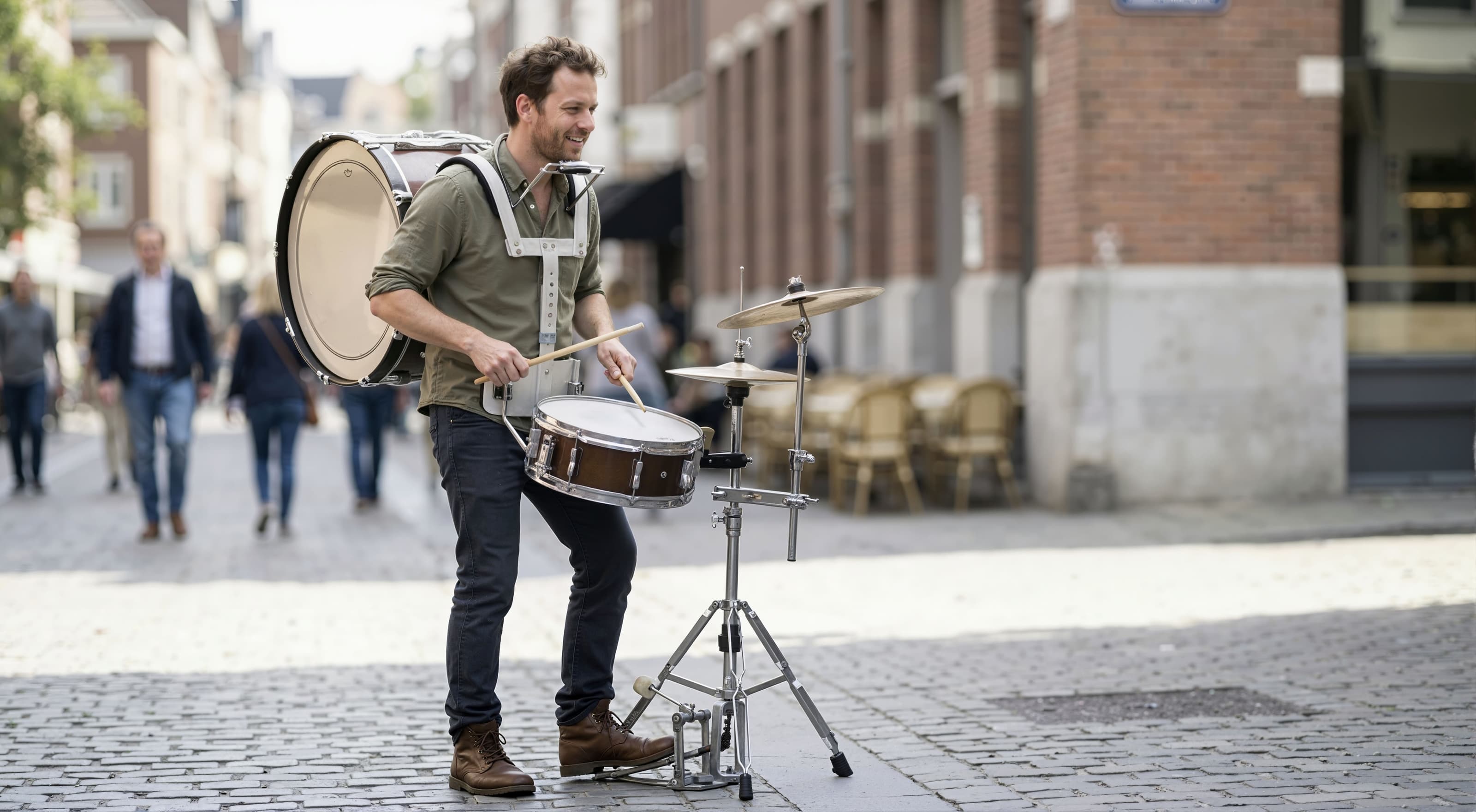 A saxophonist taking a solo in front of the band
